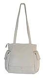VOI Shopper - Bag Katrineholm Tasche - Soft Leder Groß Schultertasche Sommertasche Damen: Farbe: Grau