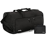 Amazon Brand - Eono 90L Faltbare Reisetasche für Damen Herren Große Reisegepäcktasche Urlaubstasche mit Mehreren Taschen für Reisen, Wochenende, Urlaub und Camping (Schwarz)