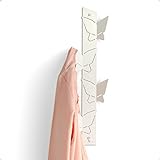 Deltaplan Garderobe Handtuchhalter ohne bohren Garderobenleiste weiß Wandhaken Garderobe Wandgarderobe Jackenhalter Wand Kleiderhaken Wandhaken