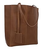 Gusti Shopper Leder - Cassidy Handtasche Ledertasche Umhängetasche Henkeltasche Laptoptasche 13L Tasche Damen groß Braun