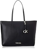 Calvin Klein Damen Handtasche Shopper MD aus Kunstleder, Schwarz (Black), Onesize