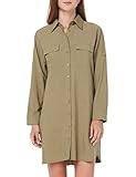 Amazon Brand - Find. Lässiges Damen-Blusenkleid mit V-Ausschnitt und Langarm, lose Hemdbluse mit Taschen, Weiß, Size 3XL