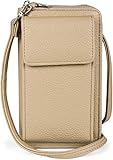 styleBREAKER Damen Mini Bag Geldbörse mit Handy Fach und RFID Schutz, Umhängetasche, Handytasche, Crossbag 02012362, Farbe:Beige