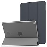MoKo Hülle für Apple iPad Air 2 - PU Leder Tasche Schale Smart Case mit Translucent Rücken Deckel, mit Auto Schlaf/Wach Funktion und Standfunktion für iPad Air 2 9.7 Inch Tablet, Space Grau