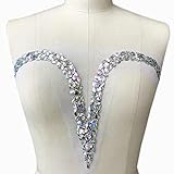 V-Ausschnitt VENSEHEND EHEDER PLATT Perlen Pailletten-Strass-Kristall-Applikationen Design for Kleidung nähen