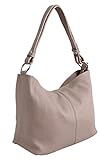 AMBRA Moda Damen Leder Handtasche Schultertasche Umhängetasche Hobo bag GL005 (Altrosa)