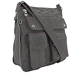 ekavale - leichte Damen-Umhängetasche - Praktische Crossbody-Handtasche - mit vielen fächern - Schultertasche | wasserabweisende Damentasche (Grau)