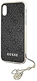 Original Guess - Buch Case Tasche Cover Charms Book Case 4G para iPhone Xr - grau