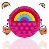 MUSUNFE Pop Push it Bag, YOINGO Poppet Bag Geldbörse, Fidget Toy Messenger Bag mit Verstellbarer Schultergurtlänge, Anti-Stress-Silikon-Push-Bubble-Handtaschen, Geschenke für 4-8-jährige Mädchen