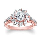UINGKID Schmuck Damen Ring Kreative Luxus Design Sun Blume Diamant Zirkon Rose Gold