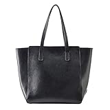 LAMARTHE PARIS - Elegante Echtleder Damen Handtasche, Designer Shopper Tasche für Frauen, inkl. Staubbeutel, Schwarz