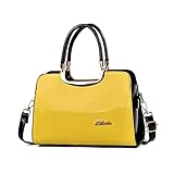 NICOLE & DORIS Damen Handtaschen Designer Frauen Umhängetasche PU Leder Schultertaschen Reißverschluss Handtasche Gelb