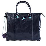 GABS G000033T3-P0085-C3001 Tasche Luna G3 Plus TG L umwandelbar Einkaufstasche Made in Italy Leder Blau 43 x 37 cm
