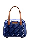 STRATIC Leather & More Hartschalen-Kosmetikkoffer Beautycase Handgepäck, Echtleder-Adressanhänger, TSA-Zahlenschloss, Blue