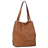 Denim TOM TAILOR bags - Womenswear ARONA weaving Damen Shopper M, cognac, 31x15,5x34,5
