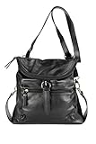Belli italienischer Echt Leder Rucksack Backpack London Handtasche Umhängetasche Rucksacktasche in schwarz - 28x26x10 cm (B x H x T)