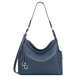 ALTOSY Handtasche Damen Leder Groß Schultertasche Hobo Bag Tasche Umhängetasche Henkeltaschen Tote Bag (A61601, Indigo Blau)
