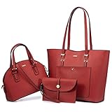 LOVEVOOK Handtasche Damen Gross Handtaschen Set Taschen groß Handtaschen für Frauen Damen-henkeltaschen Shopper Schultertasche (c rot)
