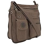 ekavale - leichte Damen-Umhängetasche - Praktische Crossbody-Handtasche - mit vielen fächern - Schultertasche | wasserabweisende Damentasche (Stone)