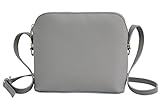 AMBRA Moda Italienische Ledertasche Damen Handtasche Umhängetasche Schultertasche Leder Tasche klein GL018 (Grau)