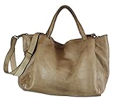 BZNA Bag Diana taupe Italy Designer Damen Handtasche Schultertasche Tasche Leder Shopper Neu