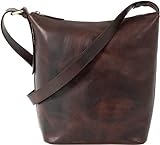 HOLZRICHTER BERLIN Shopper No 2-1 (M) Marone - Damen Vintage Hobo Handtasche & Schultertasche handgefertigt aus Premium-Leder