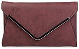 styleBREAKER Envelope Clutch, Abendtasche im Kuvert Design mit Schulterriehmen und Trageschlaufe, Damen 02012047, Farbe:Bordeaux-Rot