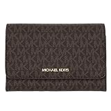 Michael Kors Women's 35F0GTVC8B Jet Set Travel Medium Multifunction Phone Xbody Crossbody Bag Wallet (Brown)