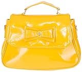 Küstenluder Damen Tasche Yunli Vintage Schleife Lack Handbag Gelb