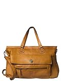 PIECES Damen Totally Royal Leather Travel Bag Noos Tasche, Braun Cognac, 51 x 33 14,5 cm (B H T) EU