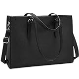 Handtasche Shopper Damen Große Schwarz Handtasche Leder Umhängetasche Arbeitstasche Gross Laptop Business Schule Taschen 15.6 Zoll