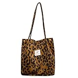 AioTio Damen Handtasche Umhängetasche Damen Handtasche Groß stofftasche einkaufstasche (Leopard)