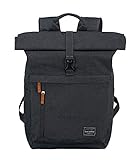 Travelite Handgepäck Rucksack mit Laptop Fach 15,6 Zoll, Gepäck Serie BASICS Daypack Rollup: Praktischer Rucksack mit Rollup Funktion, 096310-05, 60 cm, 35 Liter, anthrazit