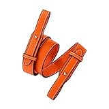 BAIYUN Mode Taschenriemen Luxus Designer passend for Crossbody Umhängetaschen Riemen Damen Handtaschen Zubehör Lederriemen for Tasche (Color : Orange Silver Buckle)