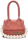 LEOCEE Mini-Taschen und Handtaschen für Damen Umhängetasche berühmte Marke Totes Handtaschen Luxus Design Krokodil, Pink Stone Pearl, Medium