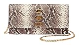 Fossil Tasche für Damen – Penrose Geldbörse aus geprägtem Leder mit Python-Effekt, Umhängetasche, ZB1884874 – 19 cm L x 1,9 cm B x 8,9 cm H
