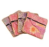 Koala Superstore Im chinesischen Stil Schmuck-Speicher-Beutel-Münzen-Beutel-Geschenk-Beutel 10 Stück (rosa Serie), Zufallsmuster