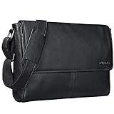 STILORD 'Oskar' Umhängetasche Laptoptasche 15 Zoll aus echtem Leder Messenger Bag Business Vintage Look, Farbe:schwarz