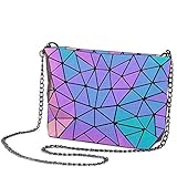 Geometrische leuchtende börsen und Handtaschen für Frauen, holografisch, reflektierend, Tasche, Rucksack, börse, Clutch-Set