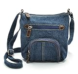 Jeans Umhängetasche Schultertasche Crossbody Bag Handtasche Messenger Bag für Damen im Cowboy Denim Style Hobo Fashion (Blau)