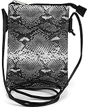 styleBREAKER Damen Mini Bag Umhängetasche in Schlangen Optik, Schultertasche, Handtasche, Tasche 02012305, Farbe:Schwarz-Grau