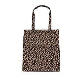 TENDYCOCO Canvas Tote Bag große Animal-Print-Umhängetasche Leopard Handtaschen für Frauen