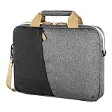 Hama Laptoptasche 34 cm, 13,3 Zoll (gepolsterte Umhängetasche mit Tragegurt und Handgriff, Schultertasche für Damen und Herren, Aktentasche mit Platz für Zubehör) schwarz, grau