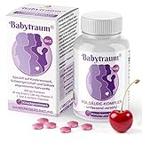 JoviTea® Babytraum Folsäure Tabletten bei Kinderwunsch, Schwangerschaft & Stillzeit - mit Kirschgeschmack - umfassend versorgt - 60 Tabletten für 2 Monate